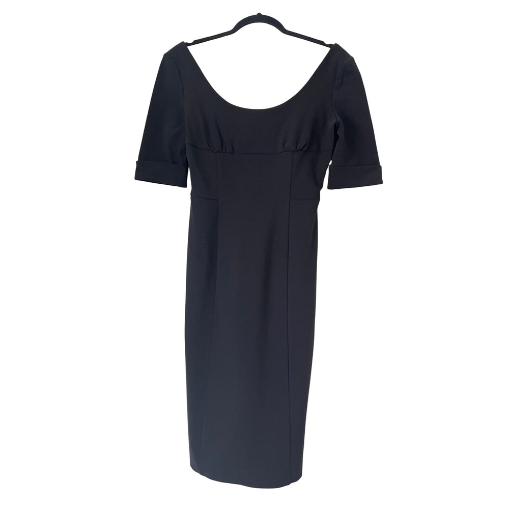 Diane Von Furstenberg Black Mini Dress Scoop Neck Half Sleeve Women's Sz 8